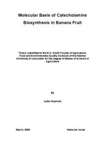 Agriculture / Chemistry / Enzymes / Neurotransmitters / Banana / Cavendish banana / Grand Nain / Climacteric / Catecholamine / Food and drink / Banana cultivars / Fruit