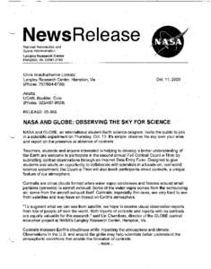 NewsRelease National Aeronautics and Space Administration Langley Research Center Hampton, Va[removed]