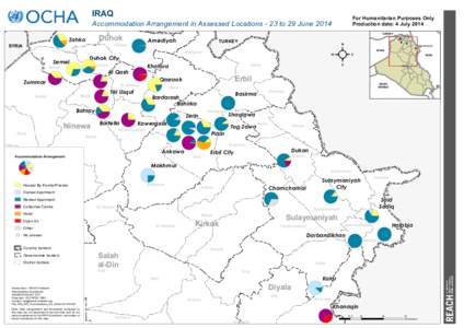 IRAQ  For Humanitarian Purposes Only Production date: 4 July[removed]Accommodation Arrangement in Assessed Locations - 23 to 29 June 2014