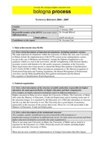 European Higher Education Area / University of Malta / Quality Assurance Agency for Higher Education / Malta / Private university / Vocational education / Higher education in Portugal / Licentiate / Education / Evaluation / Bologna Process