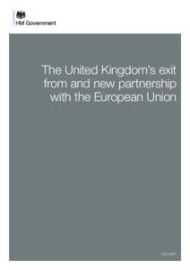 The United Kingdom’s exit from and new partnership with the European Union Cm 9417