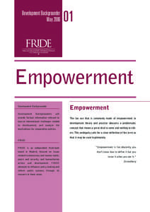 Development Backgrounder May[removed]Empowerment