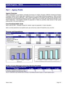 Health Programs – WICHE  Performance Measurement Report Part 1 – Agency Profile Agency Overview