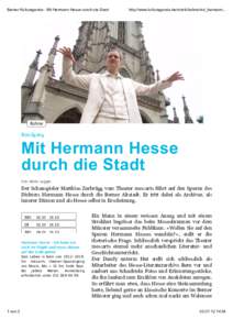 Berner Kulturagenda - Mit Hermann Hesse durch die Stadt  http://www.kulturagenda.be/rubrik/buhne/mit_hermann... Bühne