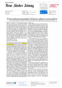 Datum: [removed]Neue Zürcher Zeitung 8021 Zürich[removed]www.nzz.ch