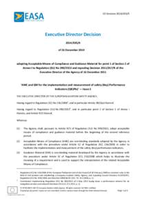 ED DecisionR  Executive Director DecisionR of 16 December 2014