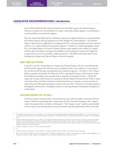 Most Serious Problems Legislative Recommendations