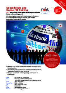 Social Media and Online PR Training Singapore