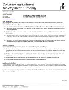 Colorado Agricultural Development Authority 700 Kipling Street, Suite 4000 Lakewood, CO[removed]Attention: Jim Rubingh[removed]