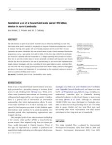 Q IWA Publishing 2009 Journal of Water and Health | 07.3 | Sustained use of a household-scale water filtration device in rural Cambodia