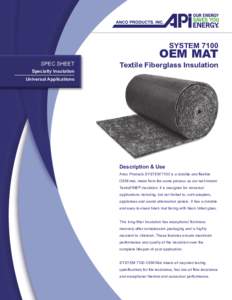 ,  SYSTEM 7100 SPEC SHEET Specialty Insulation