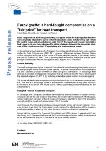 Press release  Eurovignette: a hard-fought compromise on a 