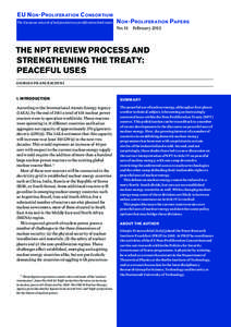 The NPT review process and strengthening the treaty: peaceful uses, Non-proliferation Papers no. 11