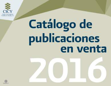 Centro de Investigación Científica de Yucatán, A.C. Catálogo de publicaciones en venta