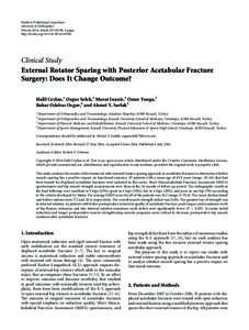 External Rotator Sparing with Posterior Acetabular Fracture Surgery: Does It Change Outcome?