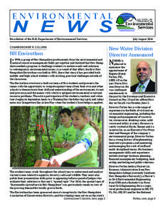 E N V I R O N M E N TA L  N E W S Newsletter of the N.H. Department of Environmental Services COMMISSIONER’S COLUMN