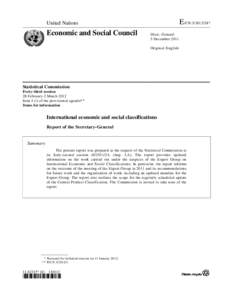 International Standard Classification of Education / UNESCO / International Standard Industrial Classification / Product classification / Coordinating Working Party on Fishery Statistics / Central Product Classification / Industry classification / System of Integrated Environmental and Economic Accounting / International Standard Classification of Occupations / Statistics / Official statistics / Academia