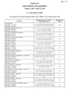 Page: 1/14  WISN-TV EEO PUBLIC FILE REPORT August 1, [removed]July 31, 2014