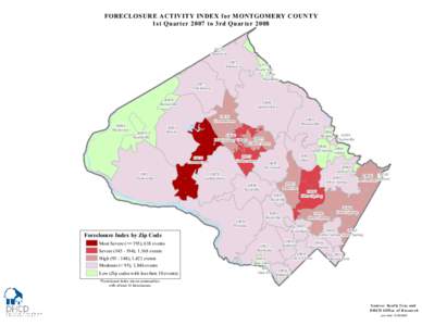 FORECLOSURE ACTIVITY INDEX for MONTGOMERY COUNTY 1st Quarter 2007 to 3rd Quarter[removed]Monrovia 20872