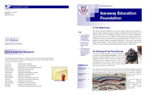 Annual Newsletter[removed]Garaway Education Foundation Garaway Education Foundation