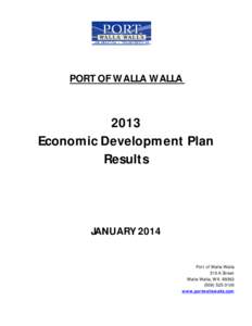 PORT OF WALLA WALLA[removed]Economic Development Plan Results