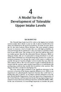 4 A Model for the Development of Tolerable Upper Intake Levels  BACKGROUND