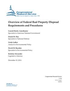 Overview of Federal Real Property Disposal Requirements and Procedures