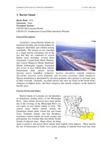 CONSERVATION HABITATS & SPECIES ASSESSMENTS  LA CWCS--DEC[removed]Barrier Island Rarity Rank: N/A