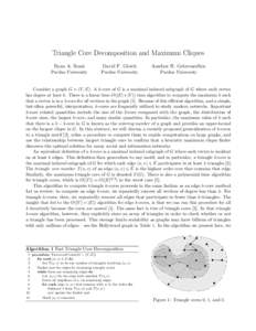 Triangle Core Decomposition and Maximum Cliques Ryan A. Rossi David F. Gleich  Assefaw H. Gebremedhin