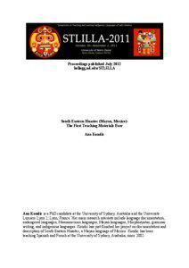 Proceedings published July 2012 kellogg.nd.edu/STLILLA
