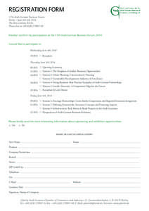REGISTRATION FORM 17th Arab-German Business Forum Berlin – June 4th-6th, 2014 The Ritz-Carlton, Berlin Please fax to: +[removed]49