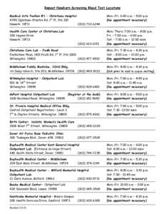 Second Blood Test Locations