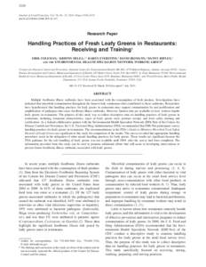 Handling Practices of Fresh Leafy Greens in Restaurants: Receiving and Training