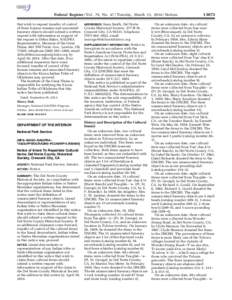 Federal Register / Vol. 79, No[removed]Tuesday, March 11, [removed]Notices that wish to request transfer of control of these human remains and associated funerary objects should submit a written request with information in s