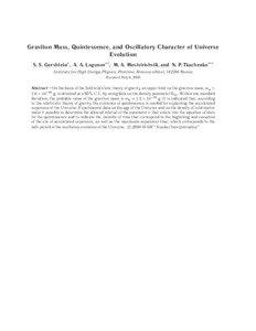 Graviton Mass, Quintessence, and Oscillatory Character of Universe Evolution S. S. Gershtein* , A. A. Logunov** , M. A. Mestvirishvili, and N. P. Tkachenko***