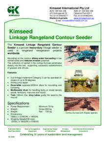 Kimseed International Pty Ltd ACNABN/5 Collingwood St Osborne Park 6017 Tel: 