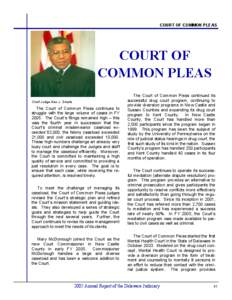 COURT OF COMMON PLEAS  COURT OF COMMON PLEAS Chief Judge Alex J. Smalls