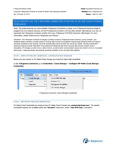 F-Response Mission Guide  Email:[removed] Using the F-Response Connector to access HP Helion Cloud Storage Containers Rev 2.0 March 25, 2015