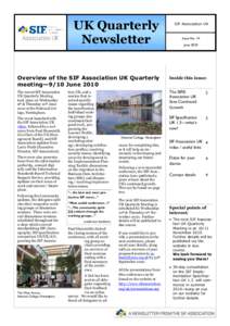 UK Quarterly Newsletter SIF Association UK  Issue No. 14