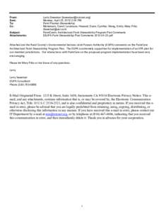 Comments to CalRecycle submitted by Larry Sweetser, consultant, on behalf of Rural County’s Environmental Services Joint Powers Authority (ESJPA).