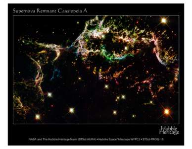 Supernova Remnant Cassiopeia A  NASA and The Hubble Heritage Team (STScI/AURA) • Hubble Space Telescope WFPC2 • STScI-PRC02-15 