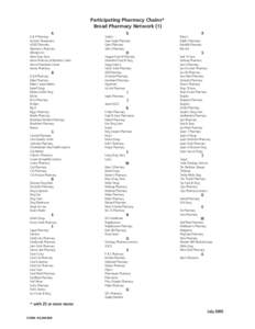 Participating Pharmacy Chains* Broad Pharmacy Network (1) A A & P Pharmacy Accredo Therapeutics ACME Pharmacy