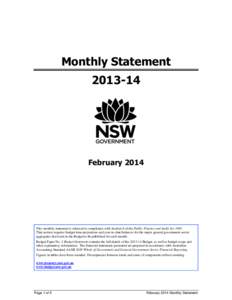 GENERAL GOVERNMENT MONTHLY FINANCIAL STATEMENT FOR THE ELEVEN MONTHS ENDED 31 MAY 2000