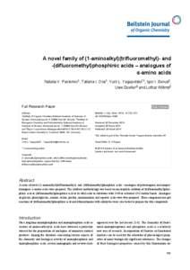 A novel family of (1-aminoalkyl)(trifluoromethyl)- and -(difluoromethyl)phosphinic acids – analogues of α-amino acids