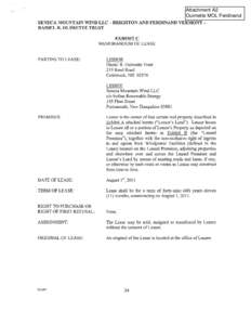 Attachment A2 Ouimette MOL Ferdinand SENECA MOUNTAIN WIND LLC - BRIGHTON AND FERDINAND VERMONTDANIEL R. OUIMETTE TRUST EXHIBITC MEMORANDUM OF LEASE