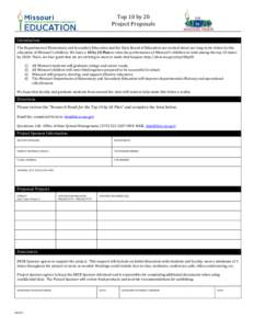 Top 10 by 20 Research Project Proposal Form