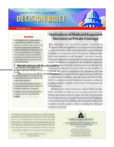 American Academy of Actuaries  DECISION BRIEF MARCH[removed]SEPTEMBER 2012