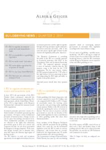 EU LOBBYING NEWS | QUARTER 2, [removed] |	EU to regulate investment protection and transatlantic 	 trade 02 |	EU on standstill over gambling