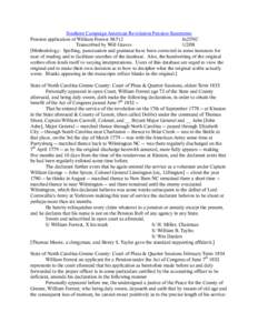 Southern Campaign American Revolution Pension Statements Pension application of William Forrest S8512 fn25NC Transcribed by Will Graves[removed]Methodology: Spelling, punctuation and grammar have been corrected in some i