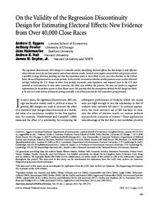 On the Validity of the Regression Discontinuity Design for Estimating Electoral Effects: New Evidence from Over 40,000 Close Races